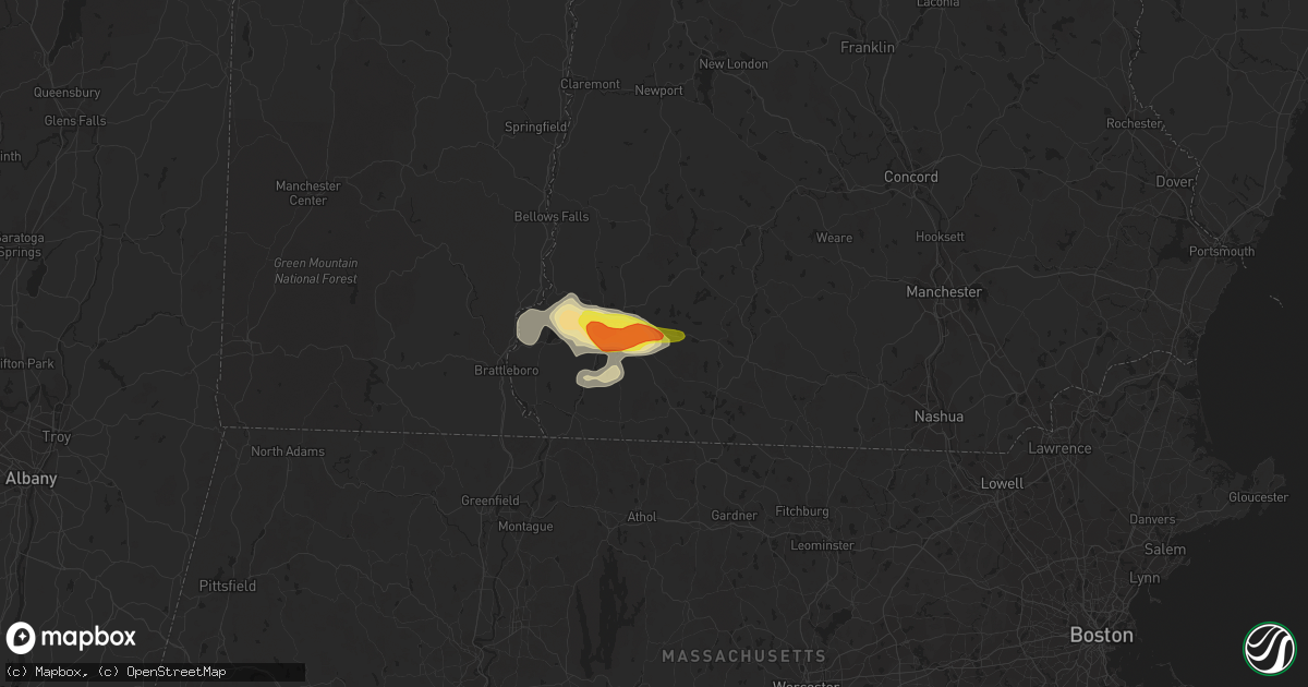 Hail map in Marlborough, NH on August 13, 2016