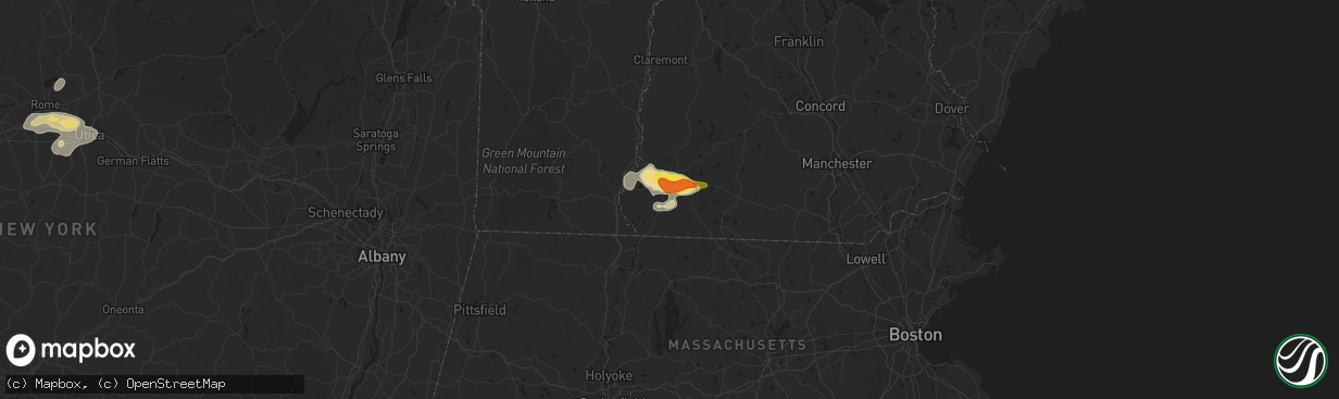 Hail map in Swanzey, NH on August 13, 2016