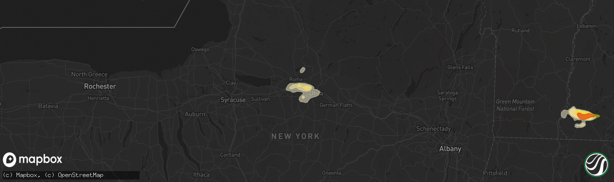 Hail map in Whitesboro, NY on August 13, 2016