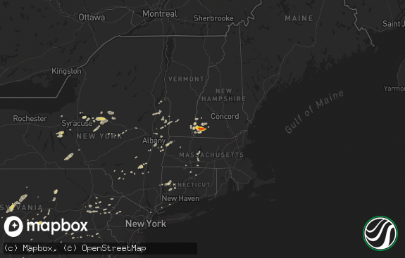 Hail map preview on 08-13-2016