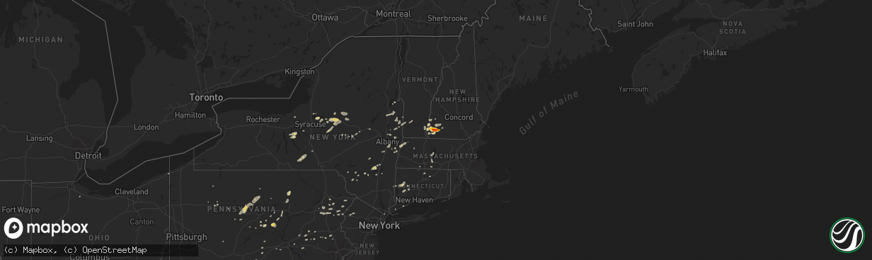 Hail map on August 13, 2016