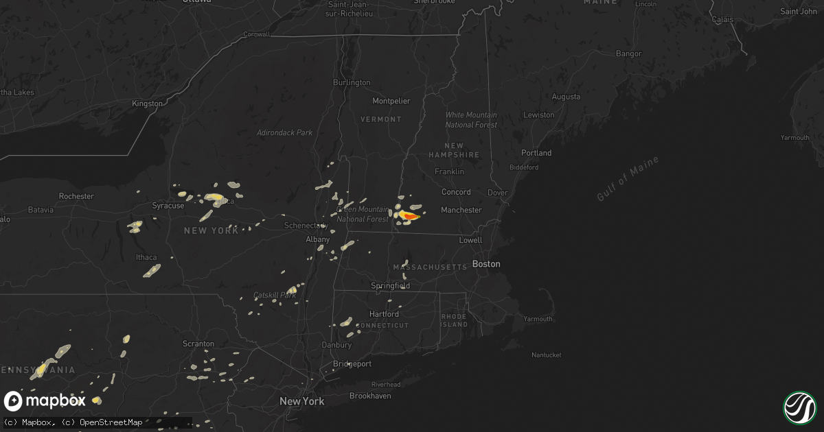 Hail map on August 13, 2016