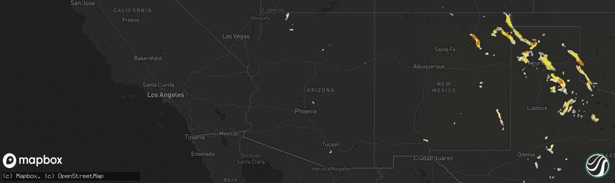 Hail map in Arizona on August 13, 2017