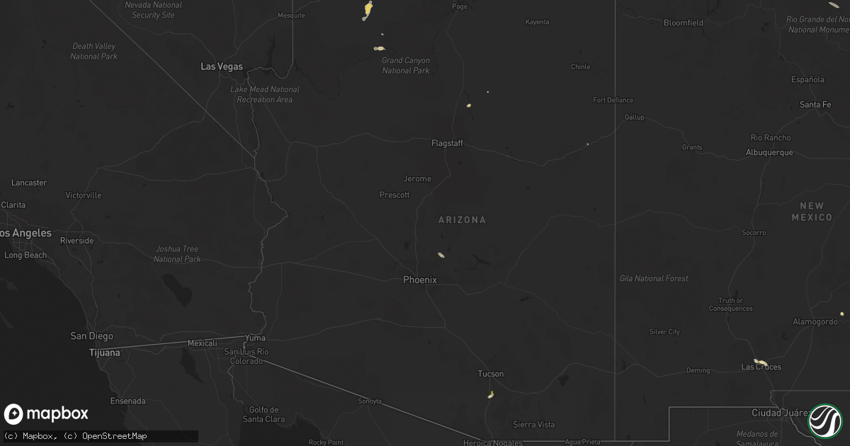 Hail map in Arizona on August 13, 2017