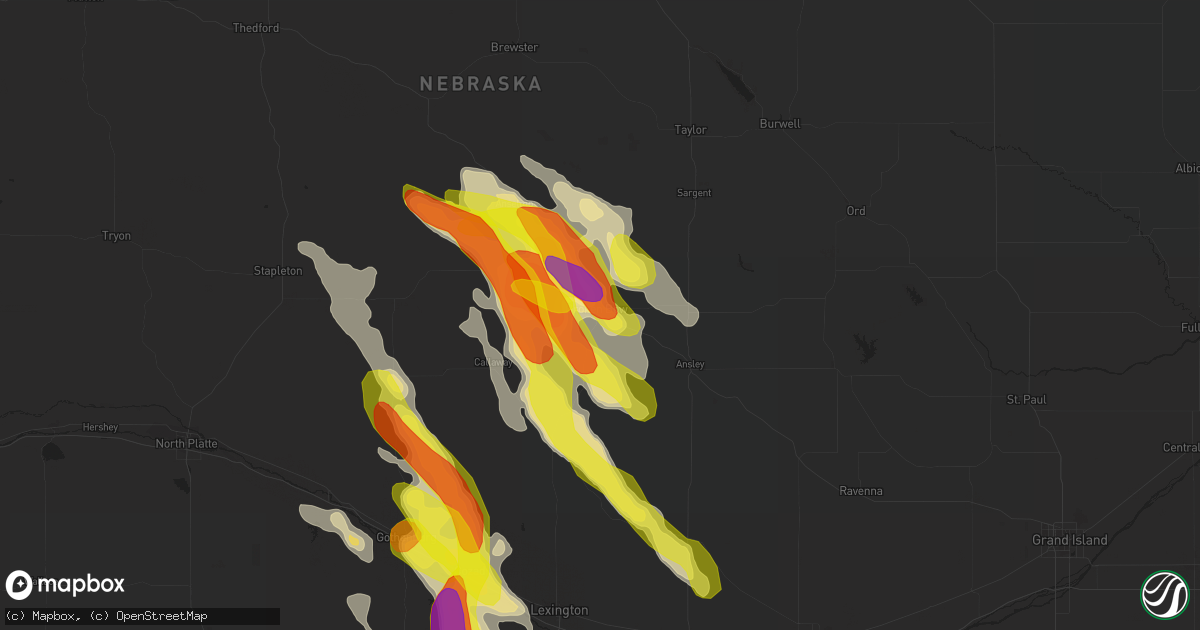 Hail map in Broken Bow, NE on August 13, 2017