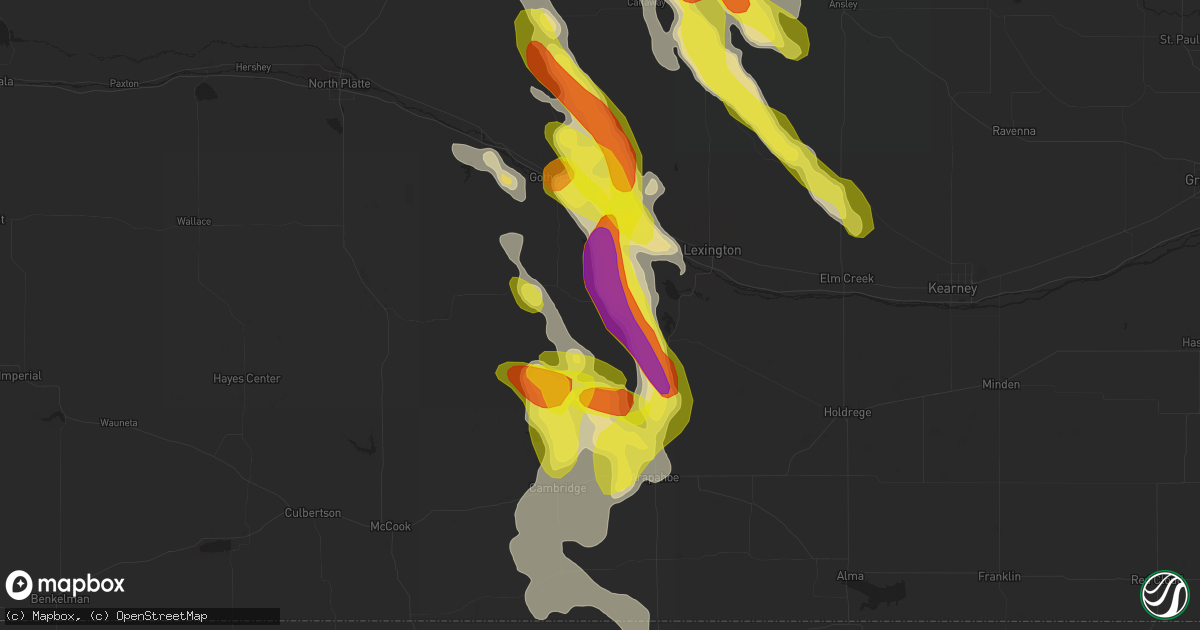 Hail map in Eustis, NE on August 13, 2017