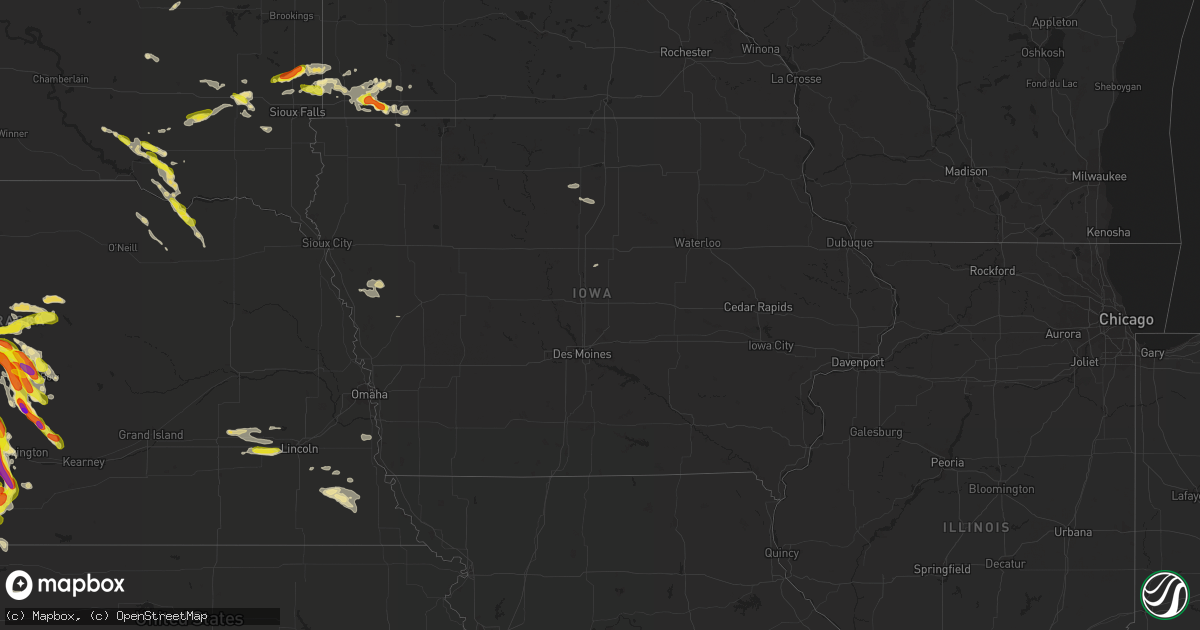 Hail map in Iowa on August 13, 2017
