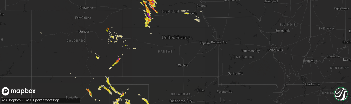 Hail map in Kansas on August 13, 2017