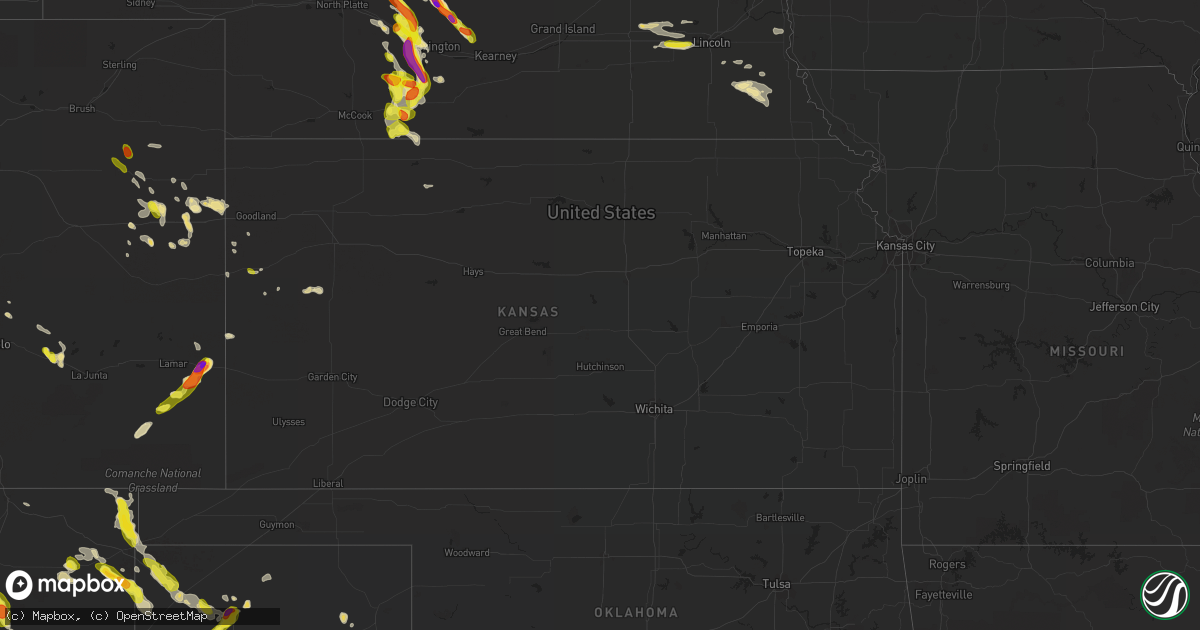Hail map in Kansas on August 13, 2017