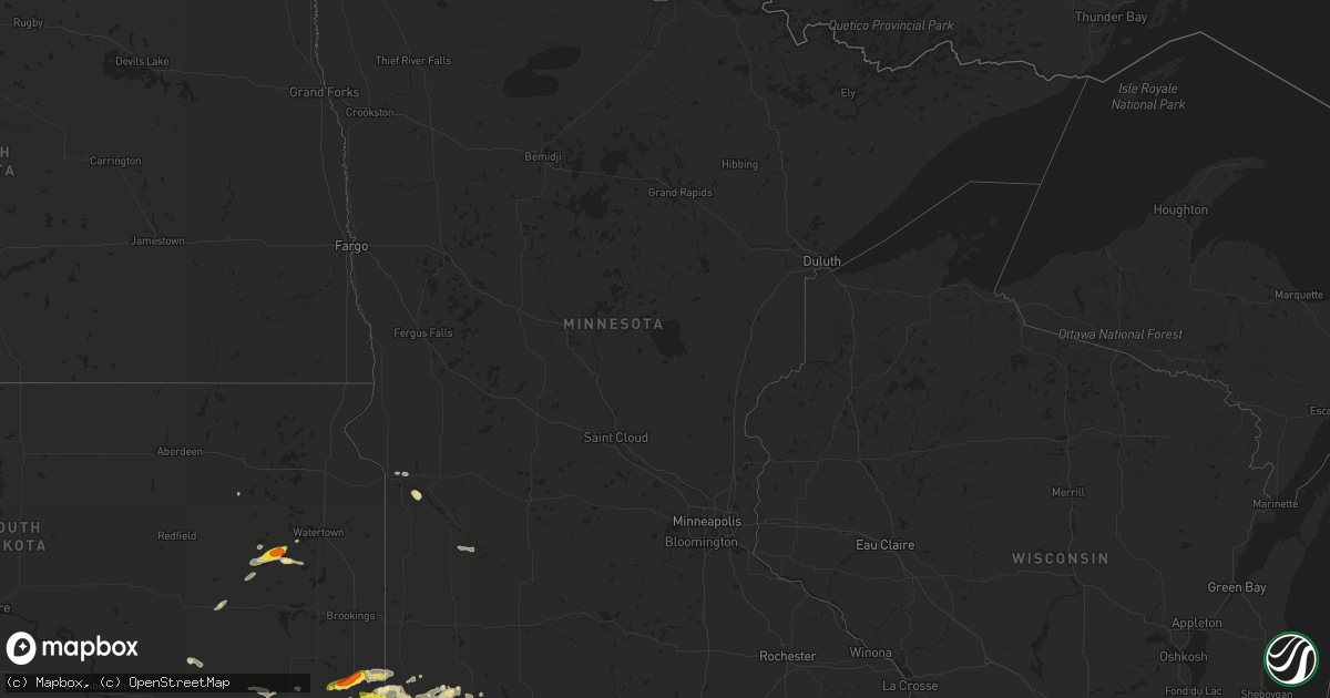 Hail map in Minnesota on August 13, 2017