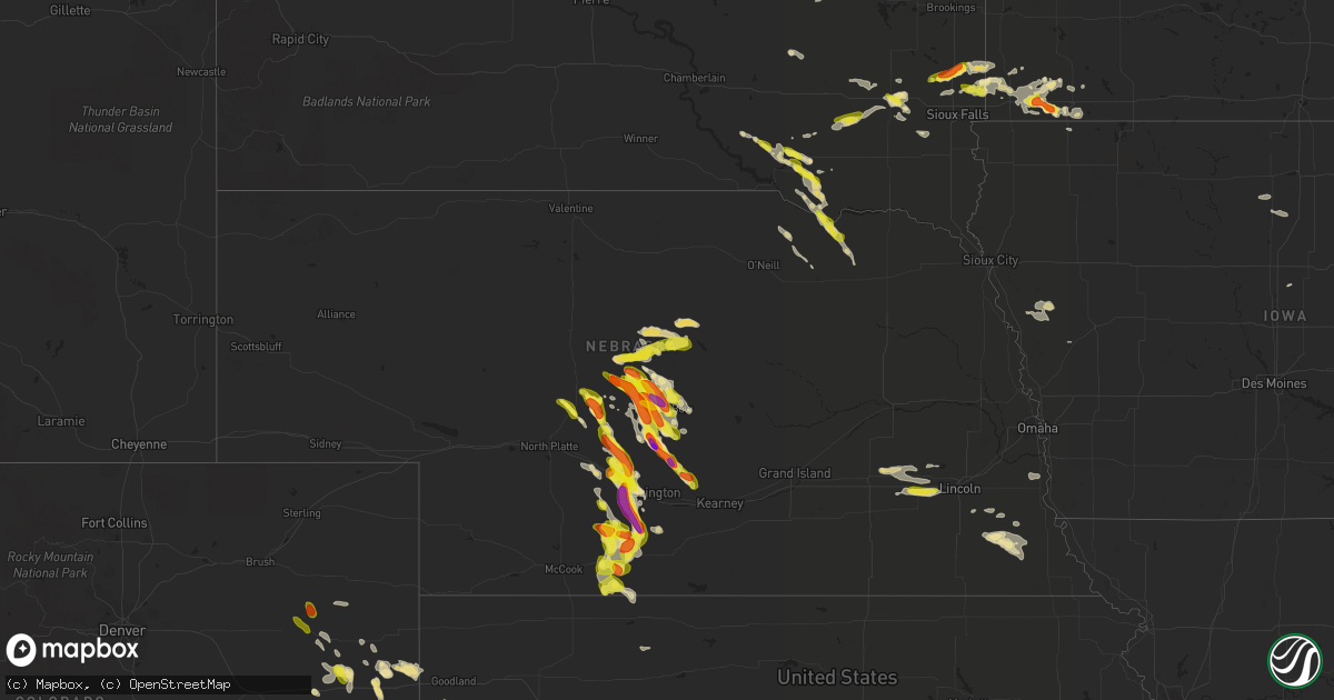 Hail map in Nebraska on August 13, 2017