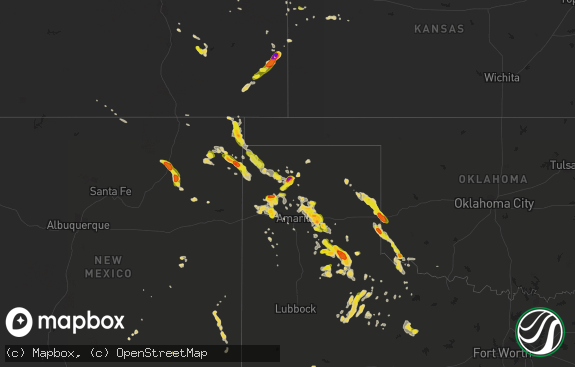 Hail map preview on 08-13-2017