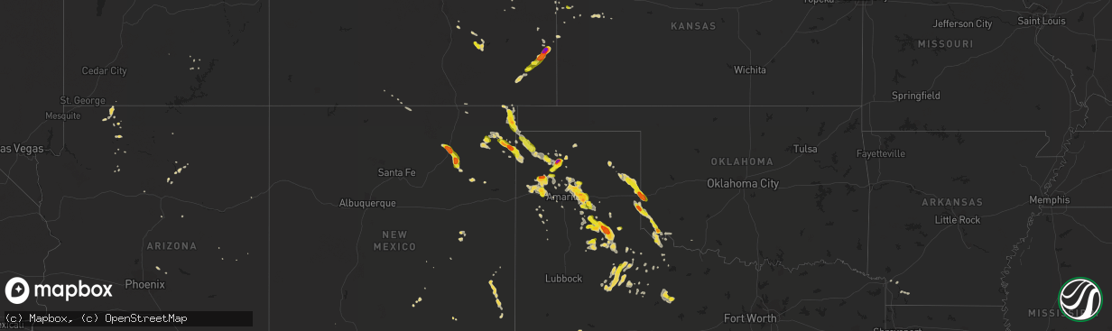 Hail map on August 13, 2017