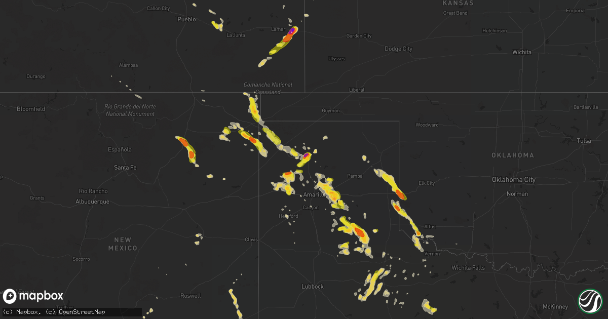 Hail map on August 13, 2017