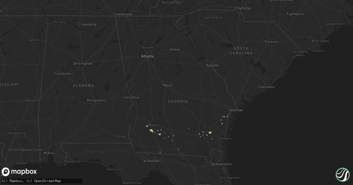 Hail map in Georgia on August 13, 2018