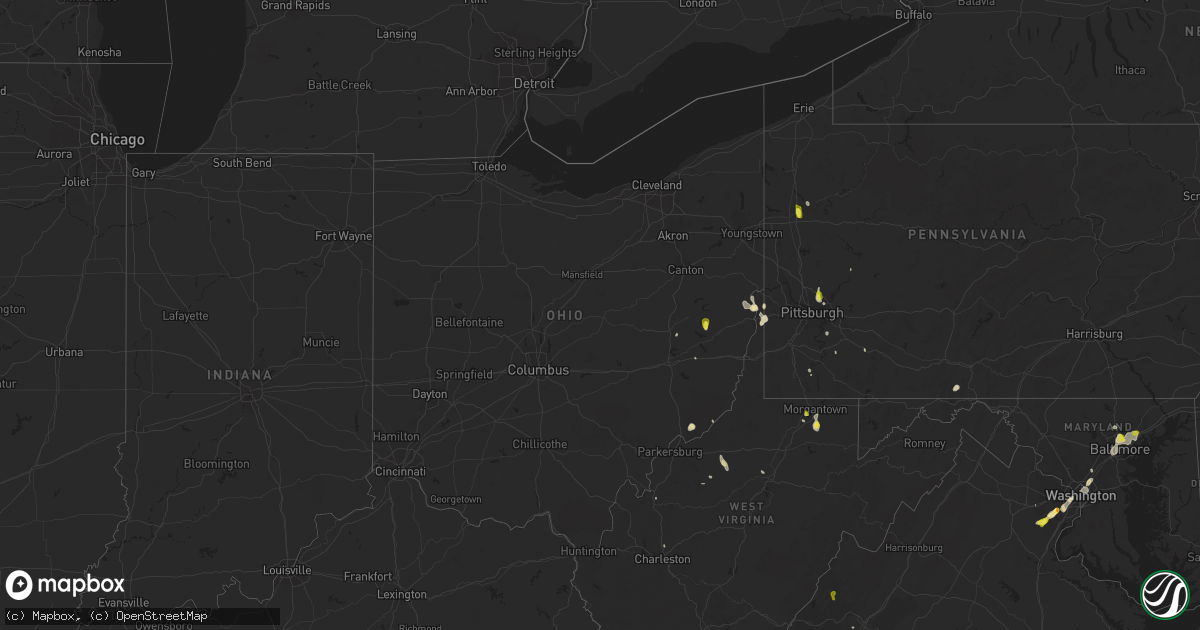Hail map in Ohio on August 13, 2018