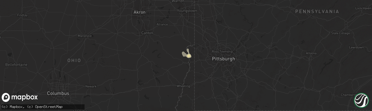 Hail map in Toronto, OH on August 13, 2018