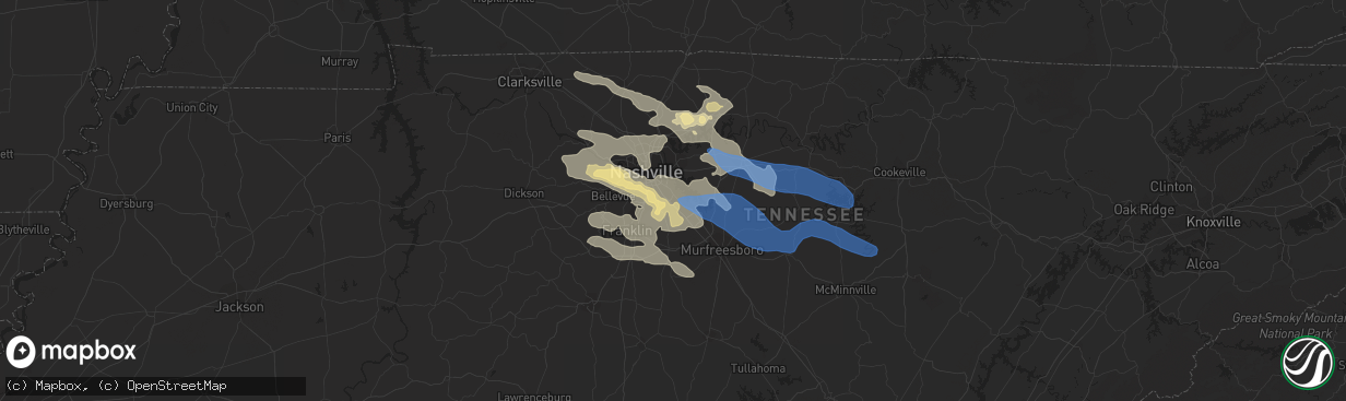 Hail map in Antioch, TN on August 13, 2019