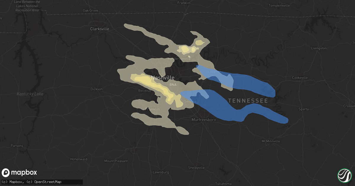 Hail map in Antioch, TN on August 13, 2019