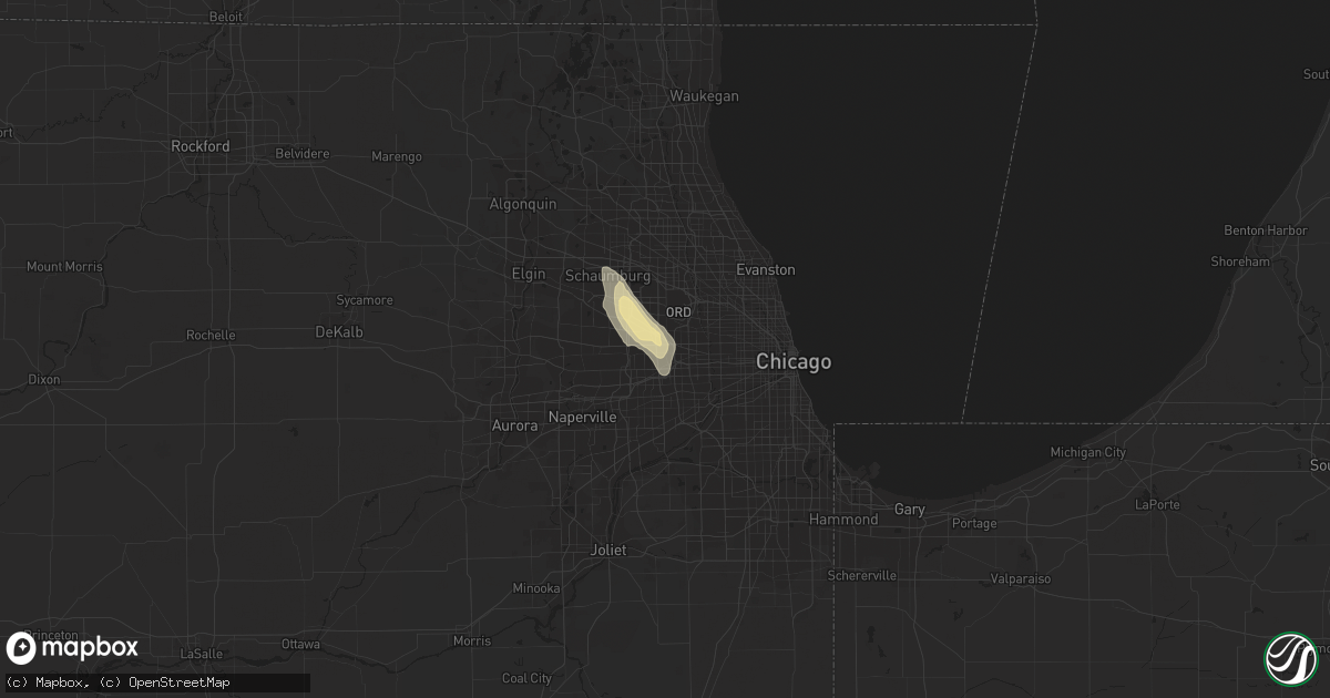 Hail map in Elmhurst, IL on August 13, 2019
