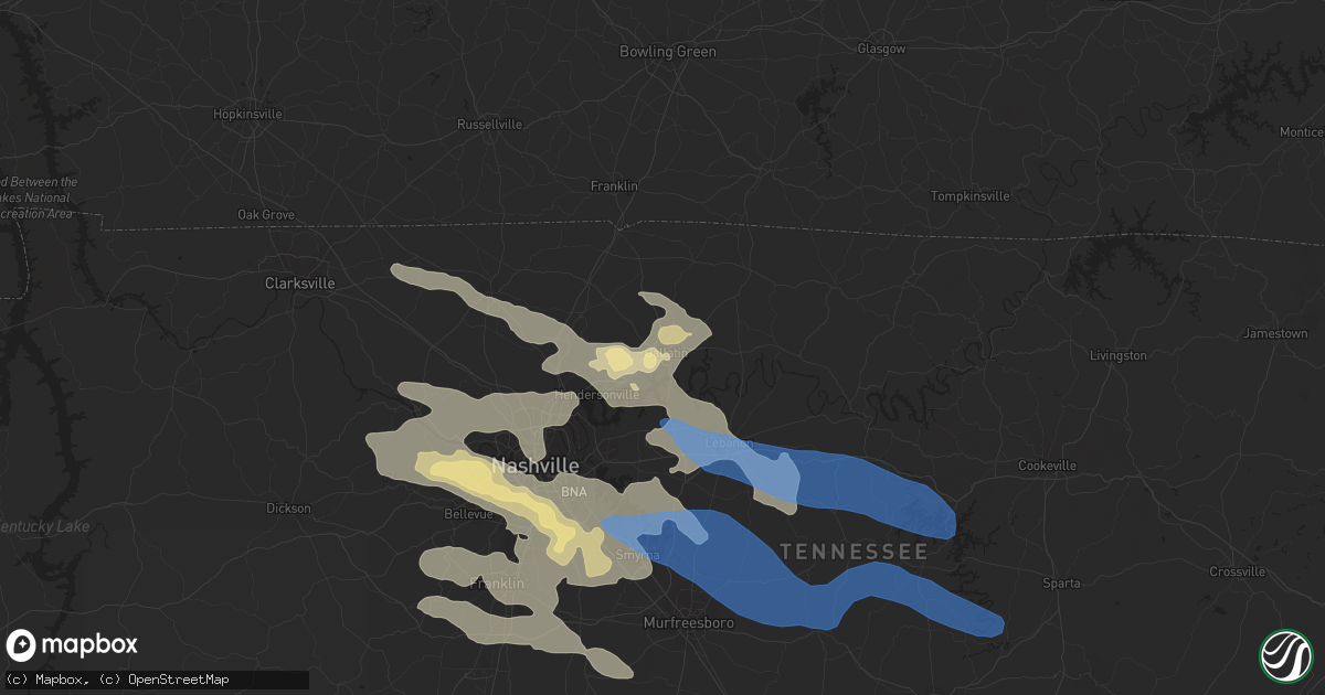 Hail map in Gallatin, TN on August 13, 2019