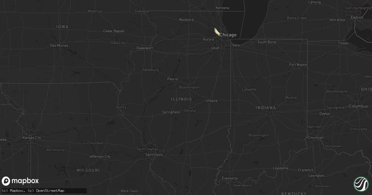 Hail map in Illinois on August 13, 2019