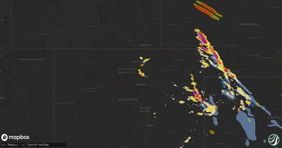 Hail map on August 13, 2019
