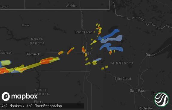 Hail map preview on 08-13-2020