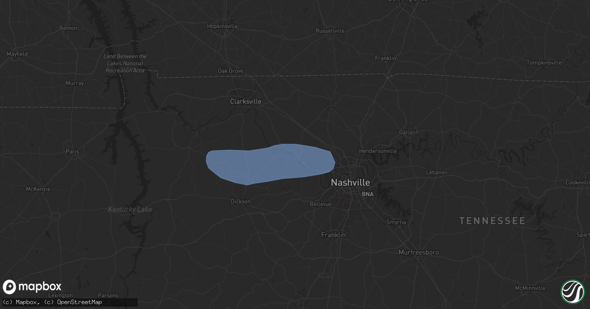 Hail map in Ashland City, TN on August 13, 2023