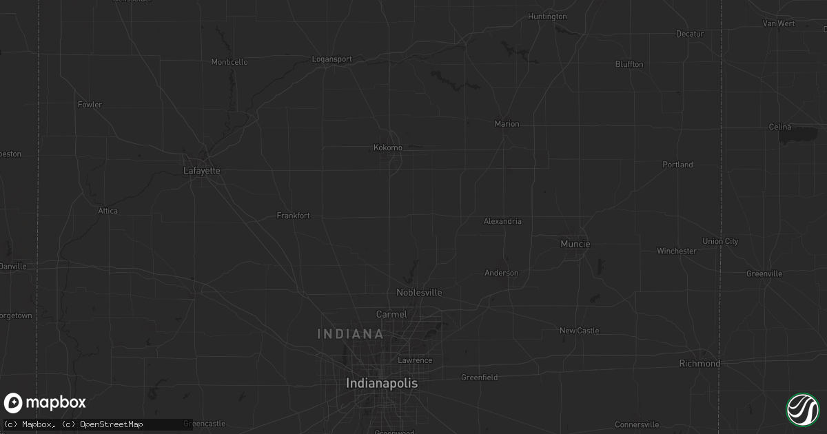 Hail map in Charlotte, TN on August 13, 2023