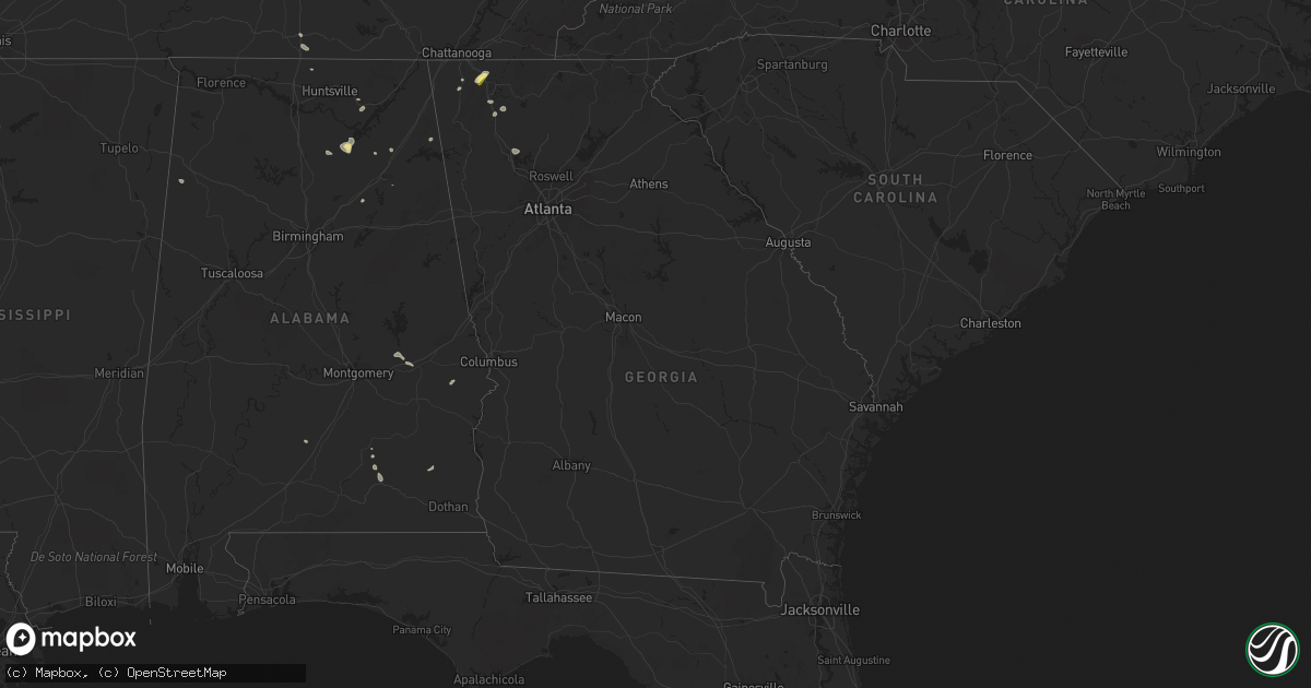 Hail map in Georgia on August 13, 2023