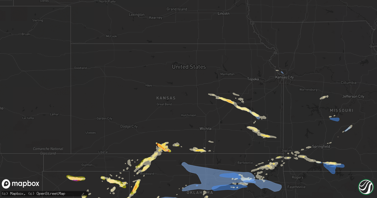 Hail map in Kansas on August 13, 2023