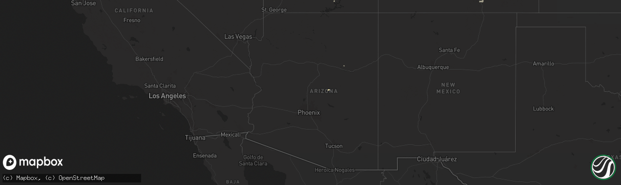 Hail map in Arizona on August 13, 2024