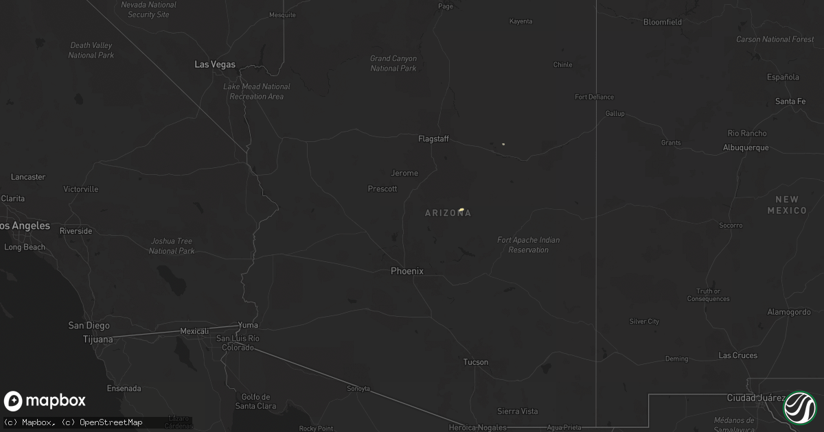 Hail map in Arizona on August 13, 2024