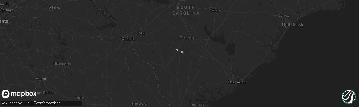 Hail map in Bamberg, SC on August 13, 2024