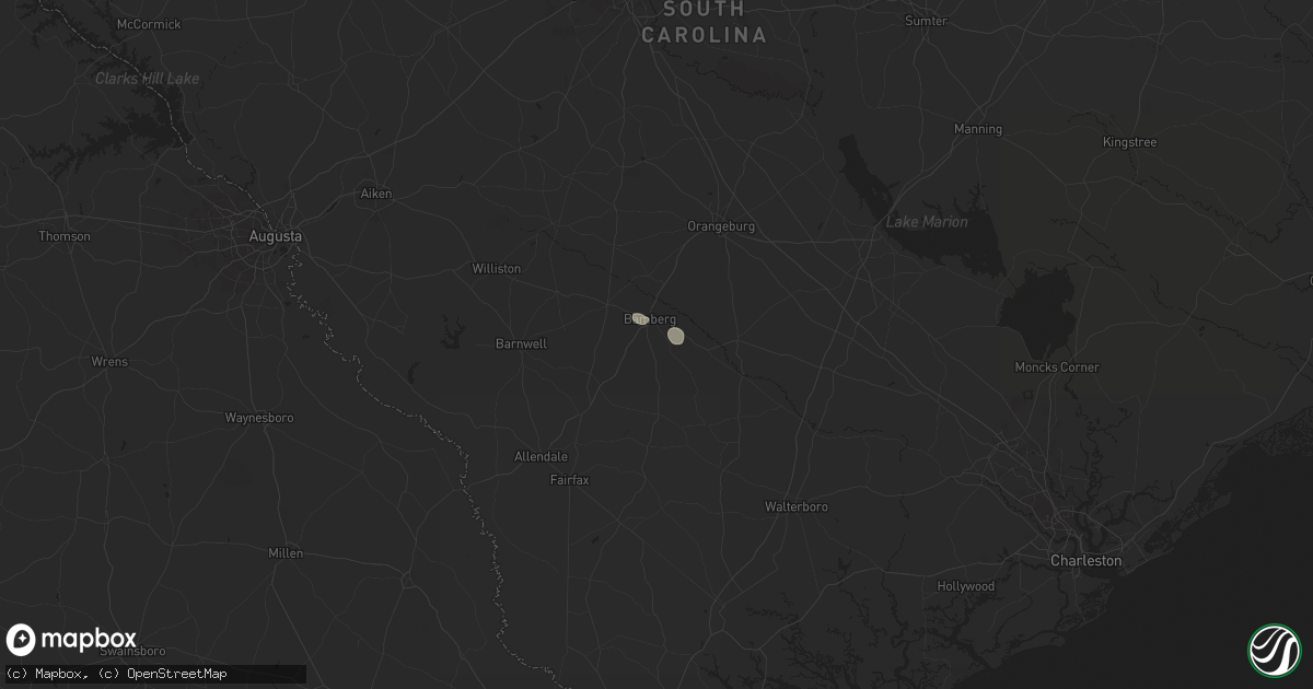 Hail map in Bamberg, SC on August 13, 2024