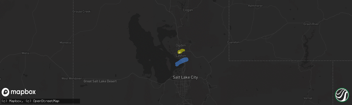 Hail map in Clearfield, UT on August 13, 2024