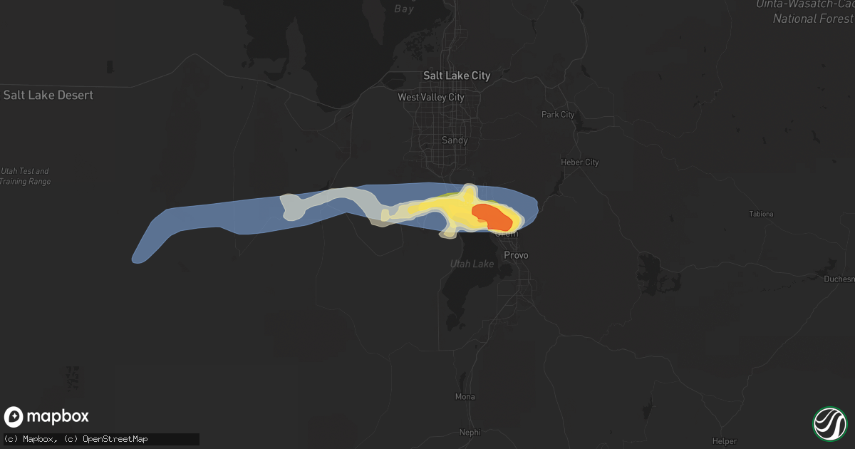 Hail map in Eagle Mountain, UT on August 13, 2024