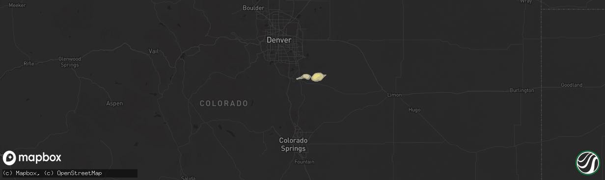 Hail map in Franktown, CO on August 13, 2024