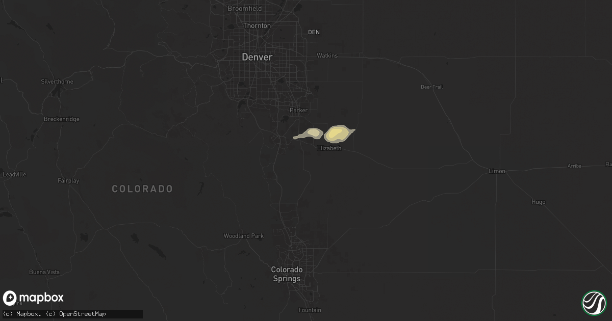 Hail map in Franktown, CO on August 13, 2024