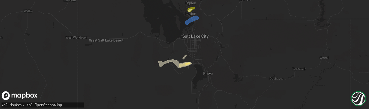 Hail map in Herriman, UT on August 13, 2024