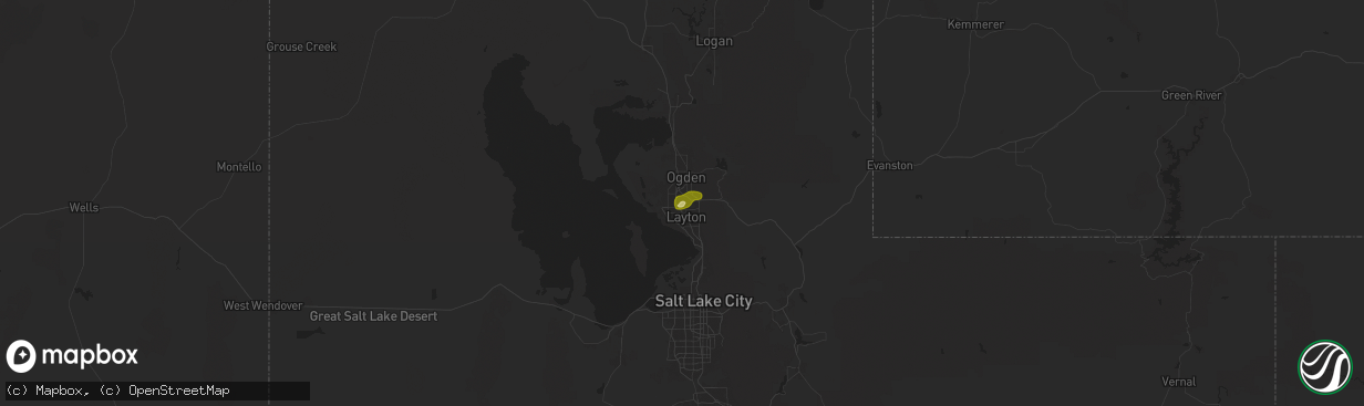 Hail map in Hill Afb, UT on August 13, 2024