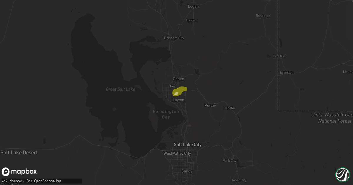 Hail map in Hill Afb, UT on August 13, 2024