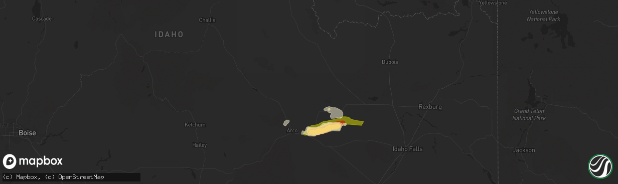 Hail map in Howe, ID on August 13, 2024