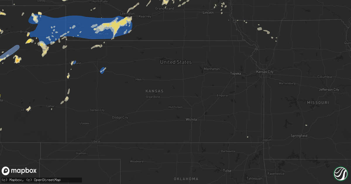 Hail map in Kansas on August 13, 2024
