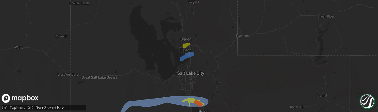 Hail map in Kaysville, UT on August 13, 2024