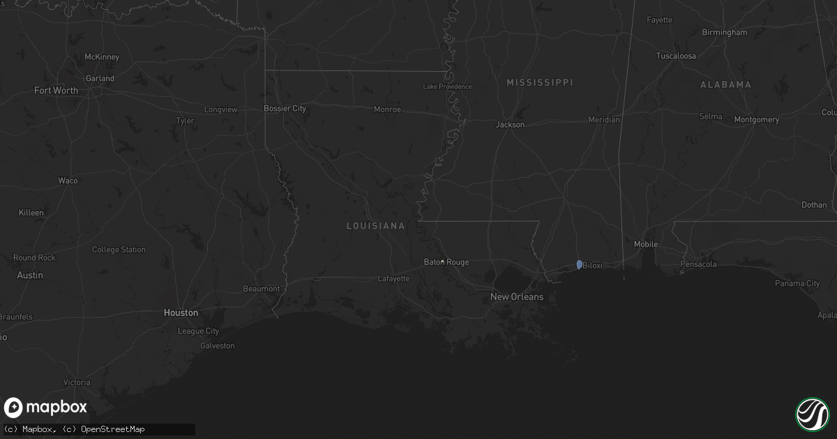 Hail map in Louisiana on August 13, 2024
