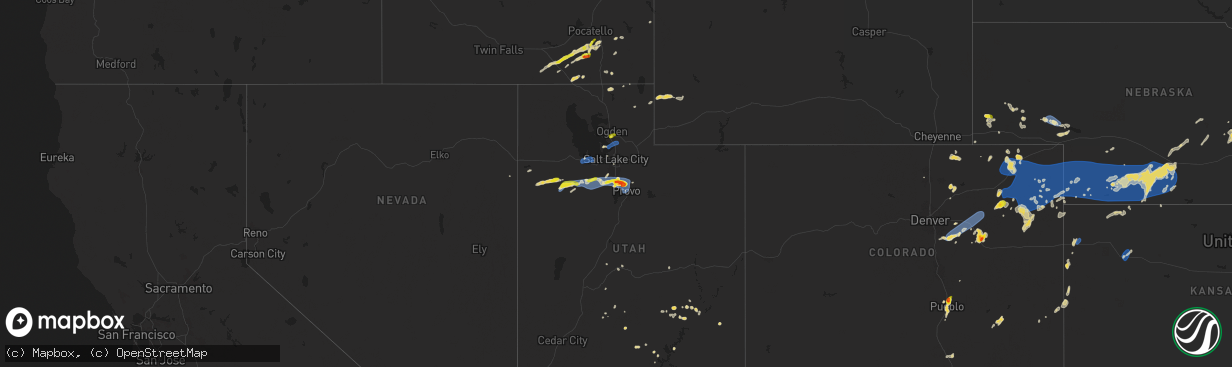 Hail map on August 13, 2024