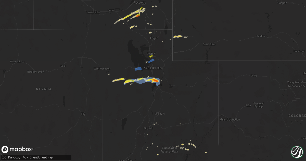 Hail map on August 13, 2024