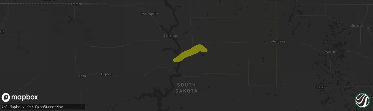 Hail map in Akaska, SD on August 13, 2025